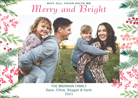Merry and Bright Holiday Photo Cards